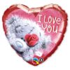 Фольгированное сердце с медведем i love you